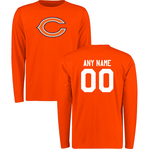 Men Chicago Bears Design-Your-Own Long Sleeve Custom NFL T-Shirt->->Sports Accessory